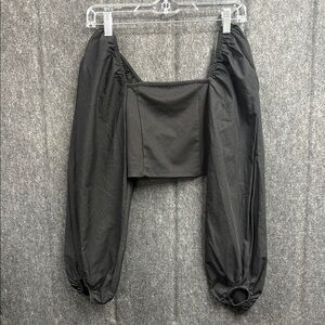 Topshop Black Sleek Crop Top